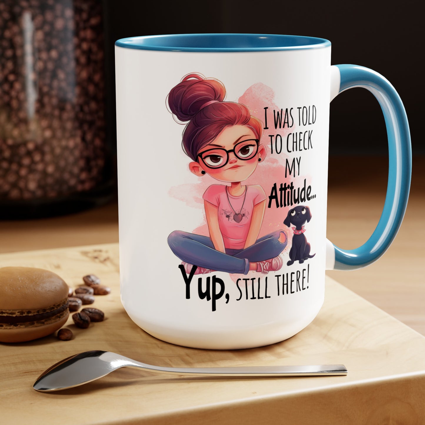 Attitude Two-Tone Coffee Mugs, 15oz