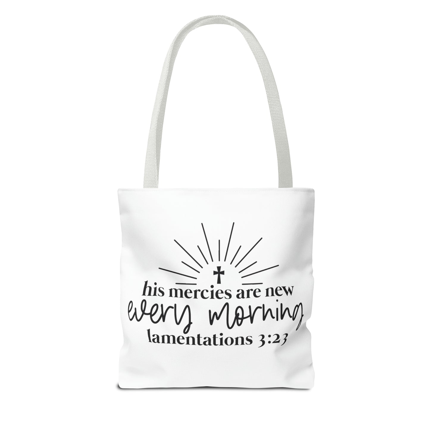 His Mercies Tote Bag (AOP)