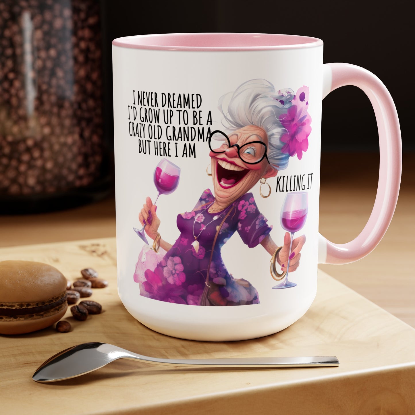 Grandma Two-Tone Coffee Mugs, 15oz