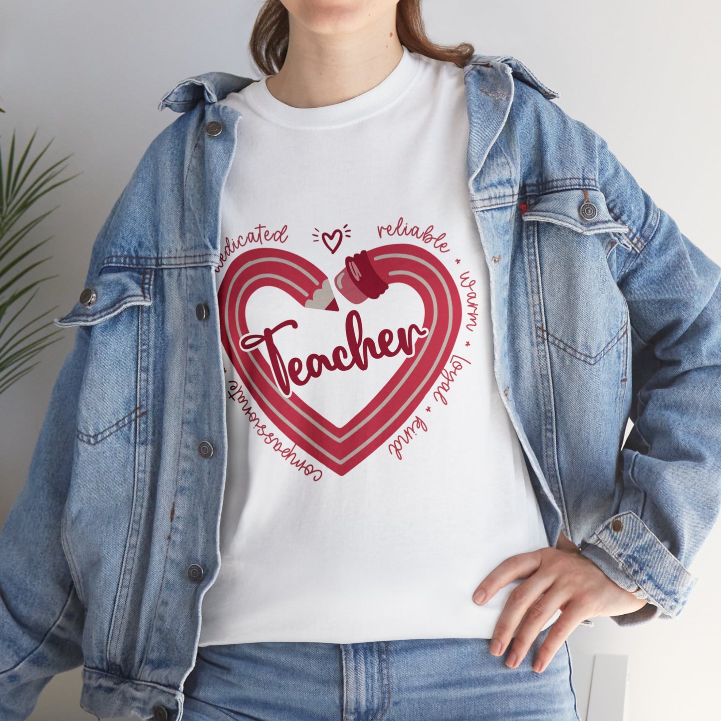 Teacher Heart Unisex Heavy Cotton Tee