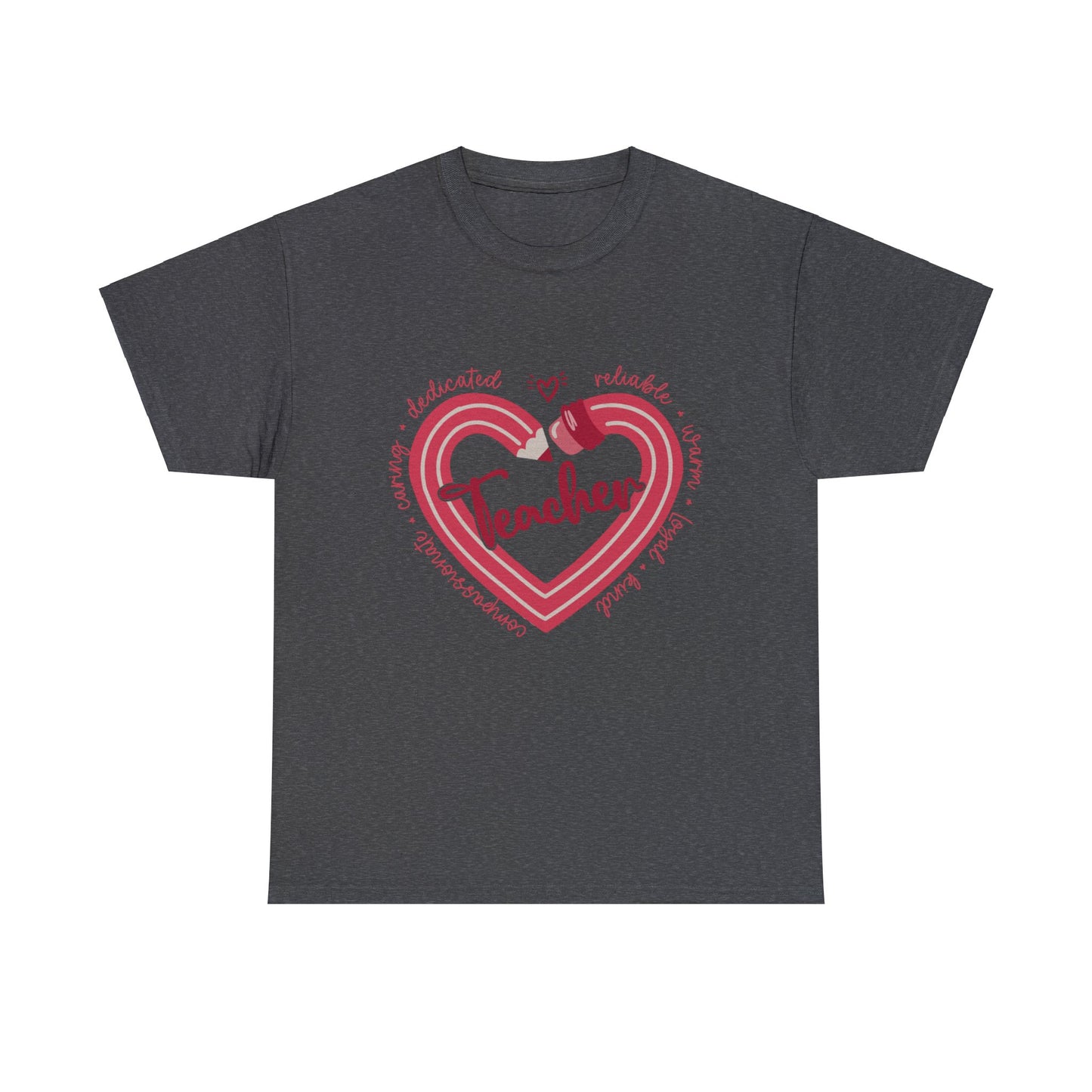 Teacher Heart Unisex Heavy Cotton Tee