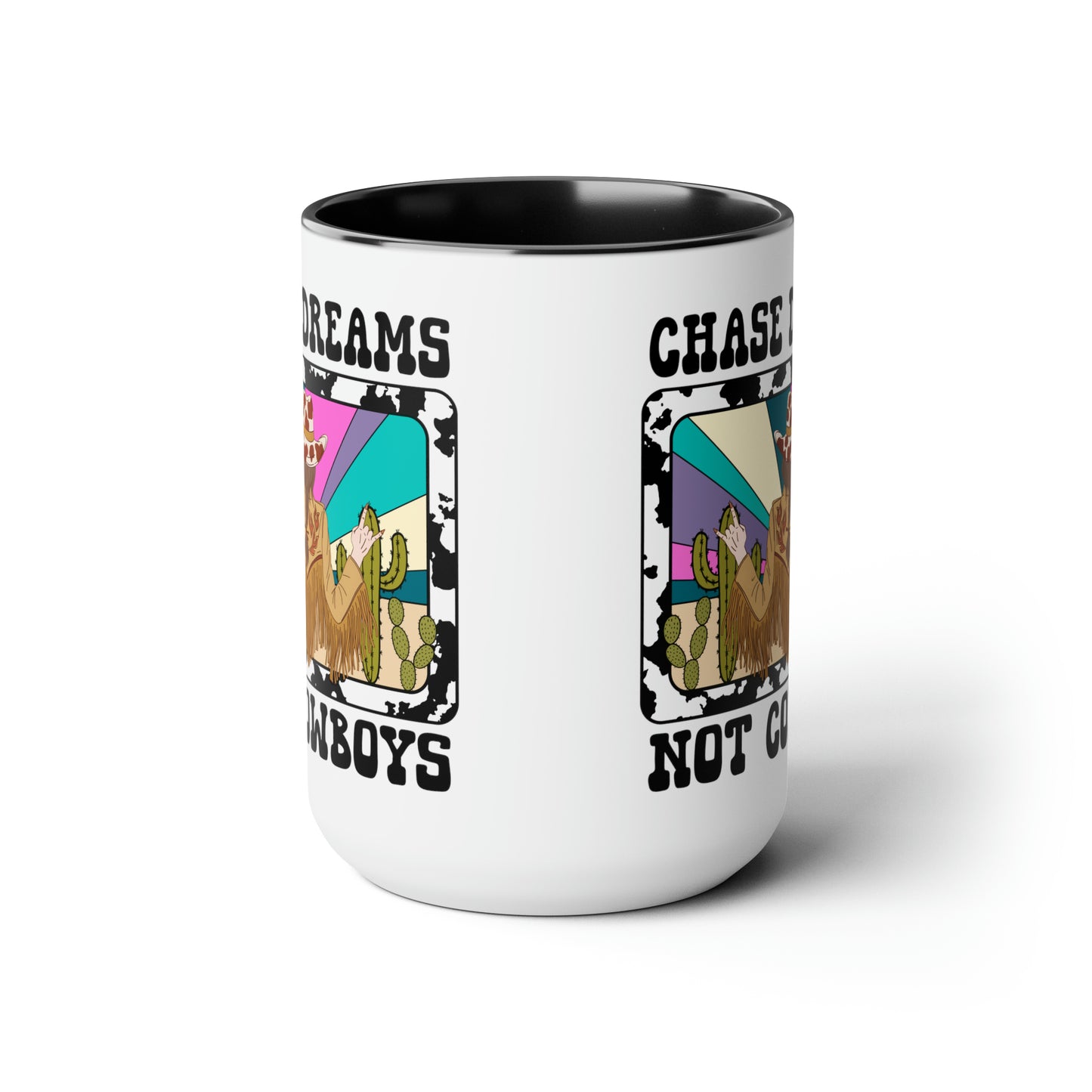 Chase Dreams Two-Tone Coffee Mugs, 15oz