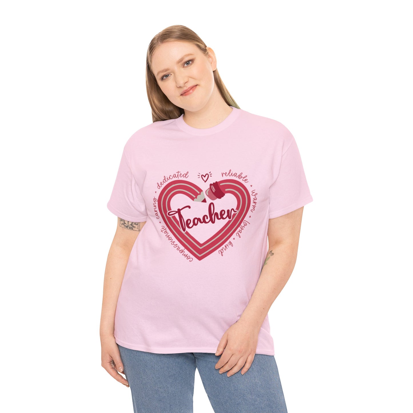 Teacher Heart Unisex Heavy Cotton Tee