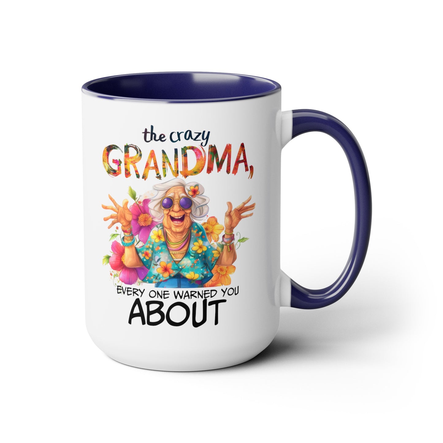 Crazy Grandma Two-Tone Coffee Mugs, 15oz