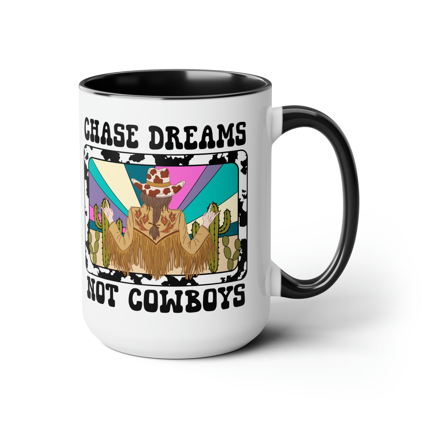 Chase Dreams Two-Tone Coffee Mugs, 15oz