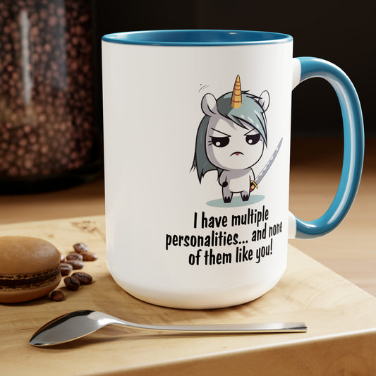Multiple Personalities Two-Tone Coffee Mugs, 15oz