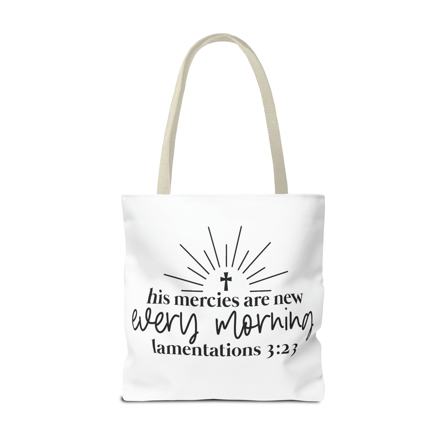 His Mercies Tote Bag (AOP)