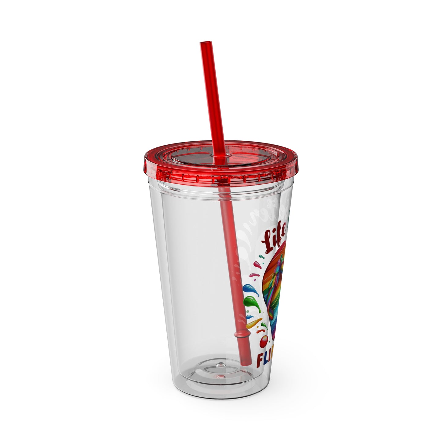 Life is Better in Flip Flops Sunsplash Tumbler with Straw, 16oz