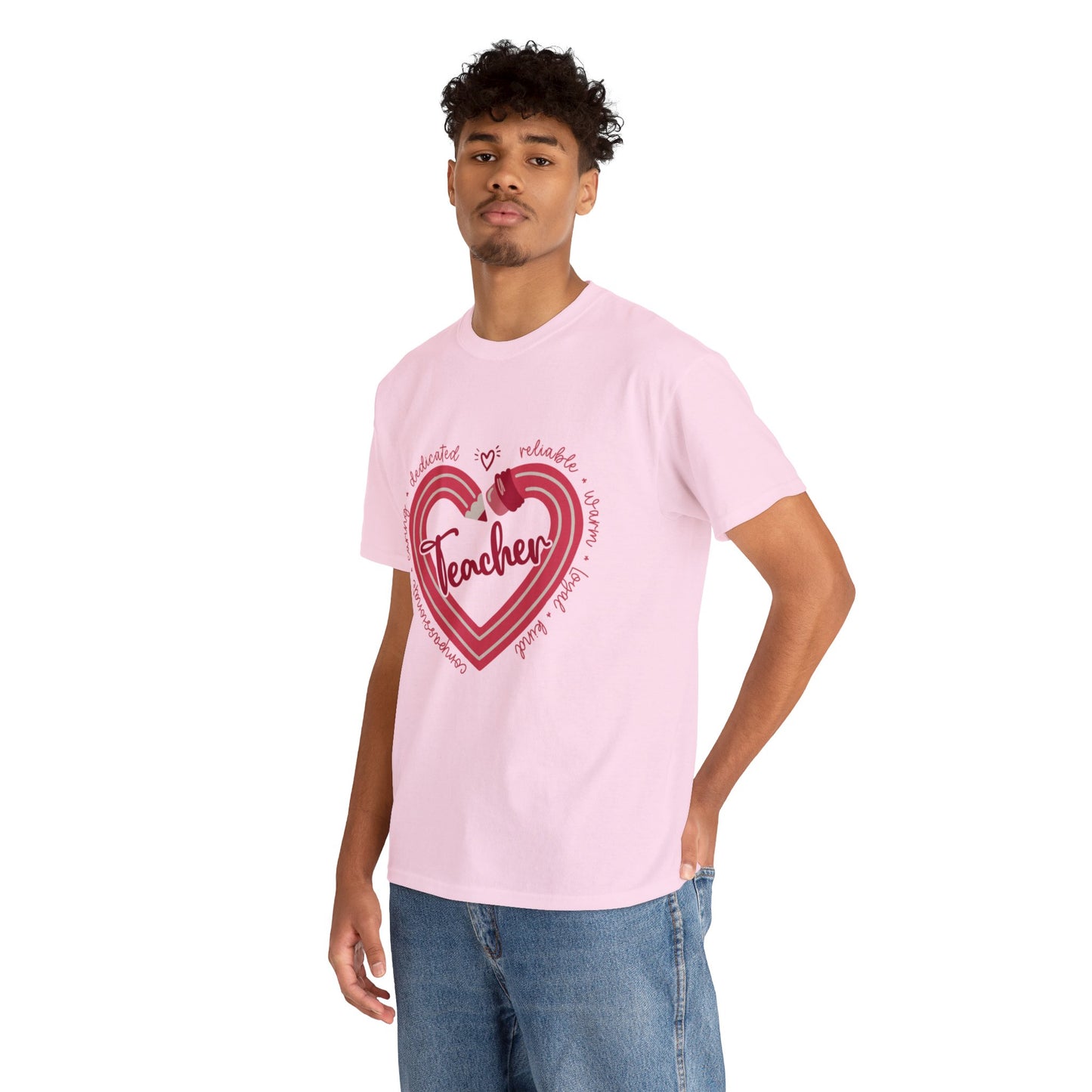 Teacher Heart Unisex Heavy Cotton Tee