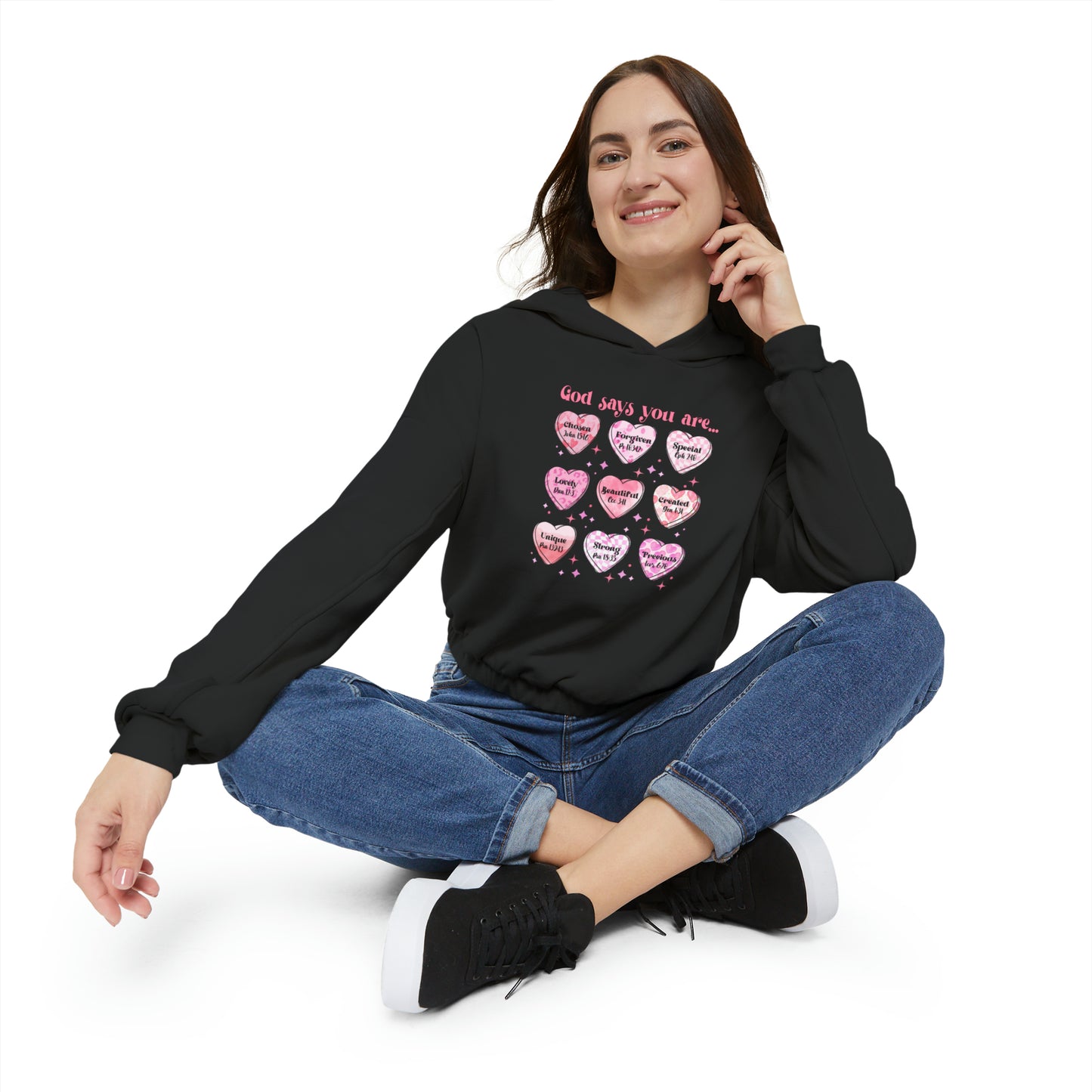 God Says Women's Cinched Bottom Hoodie