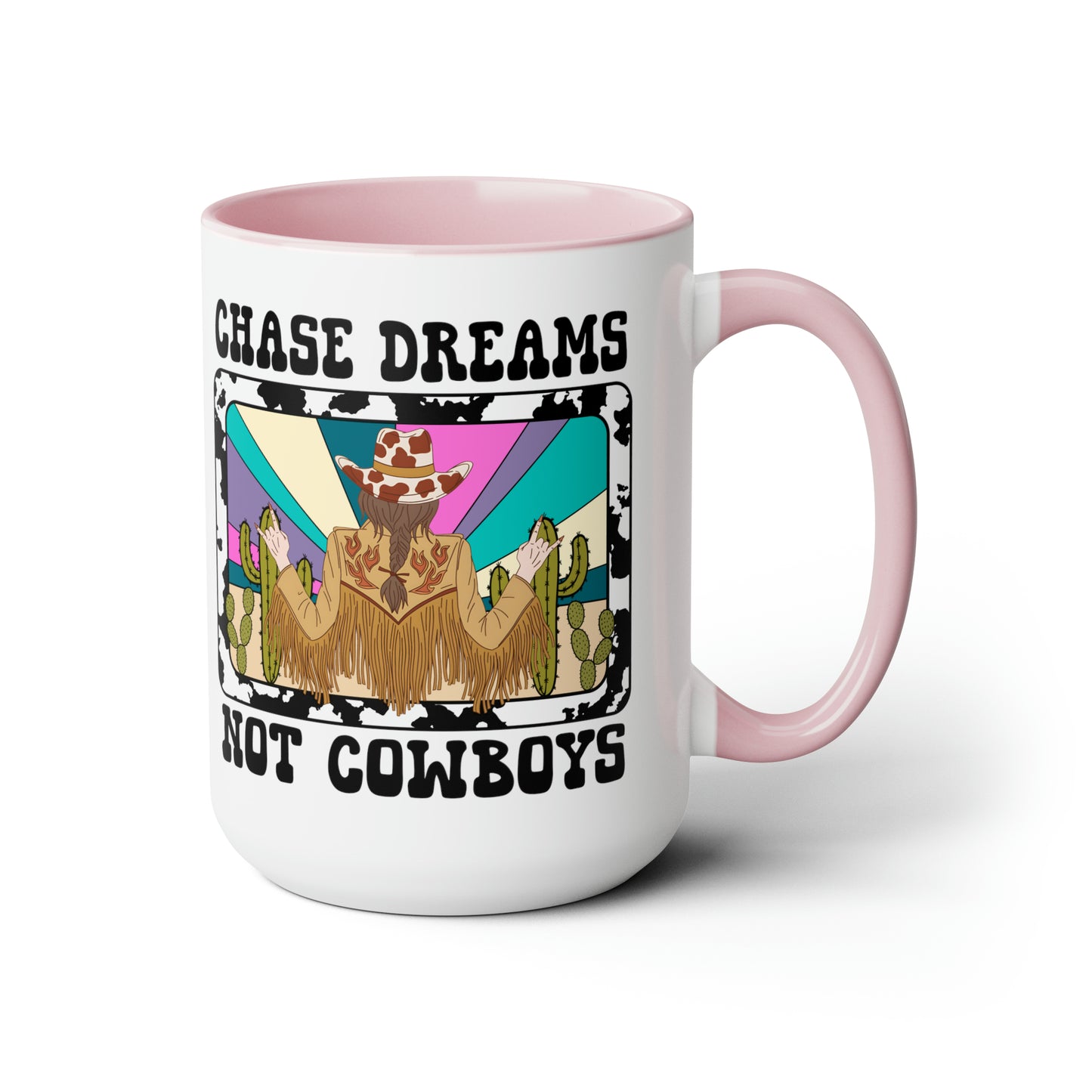 Chase Dreams Two-Tone Coffee Mugs, 15oz