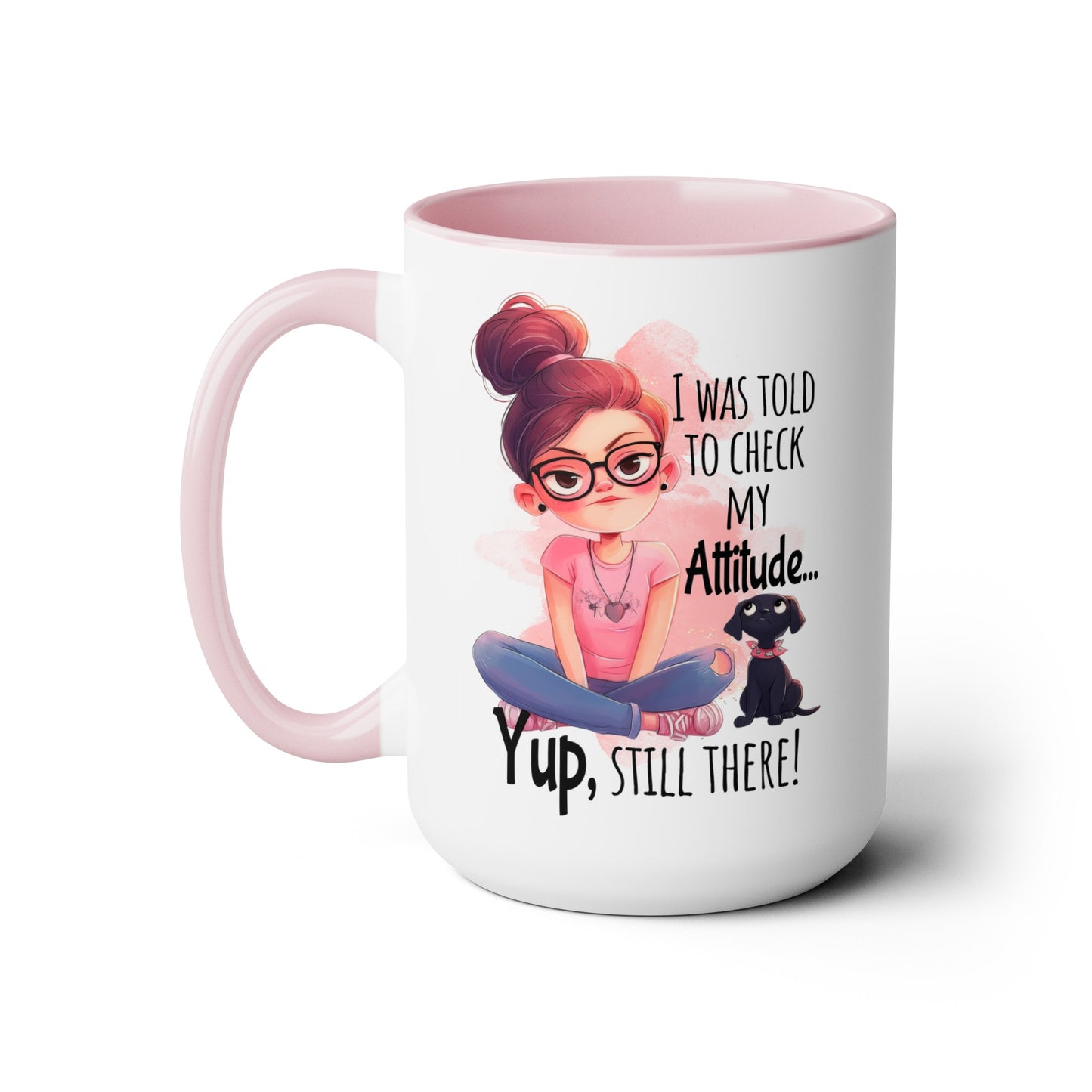 Attitude Two-Tone Coffee Mugs, 15oz