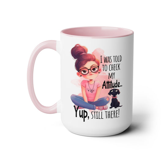 Attitude Two-Tone Coffee Mugs, 15oz