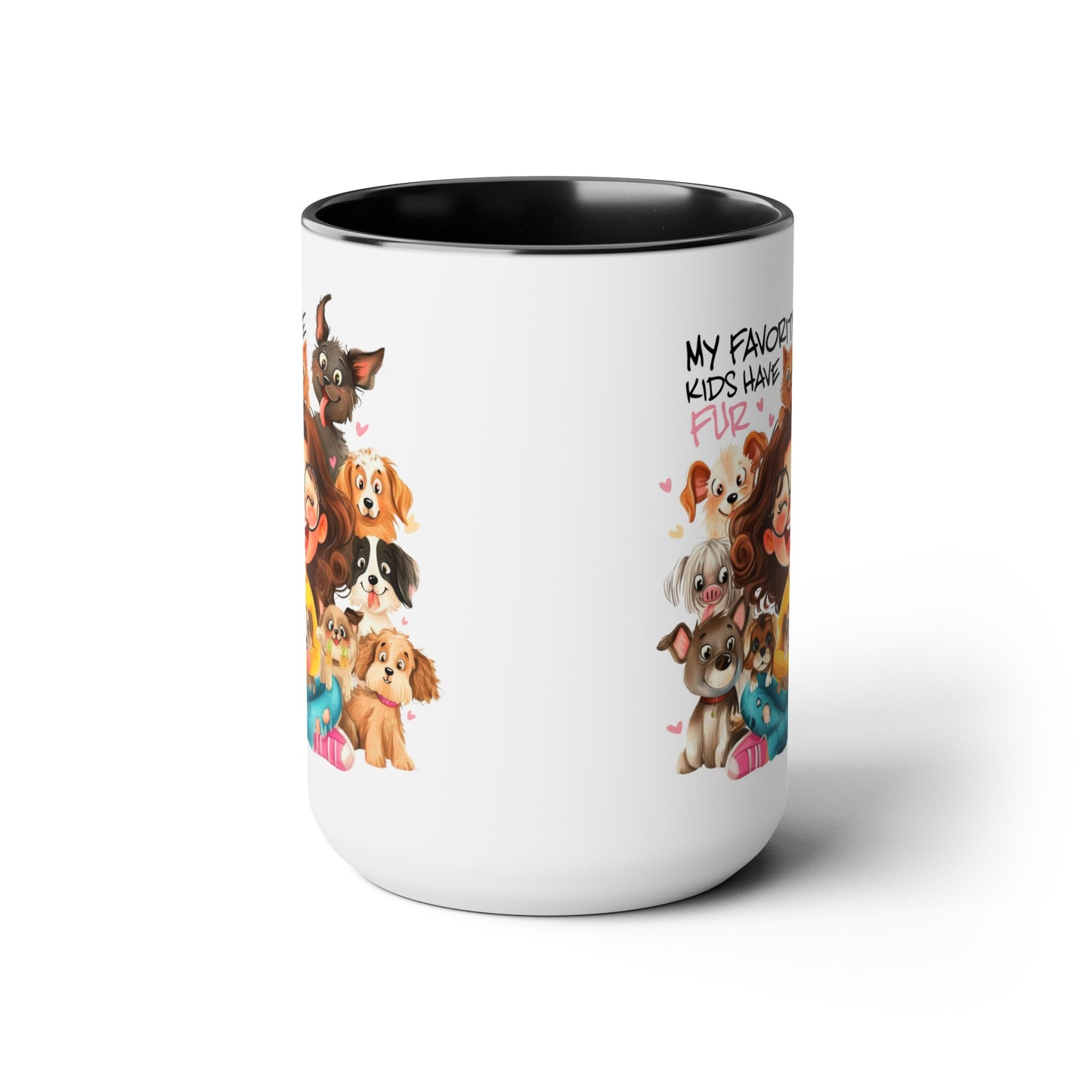 Favorite Kids Have Fur Two-Tone Coffee Mugs, 15oz