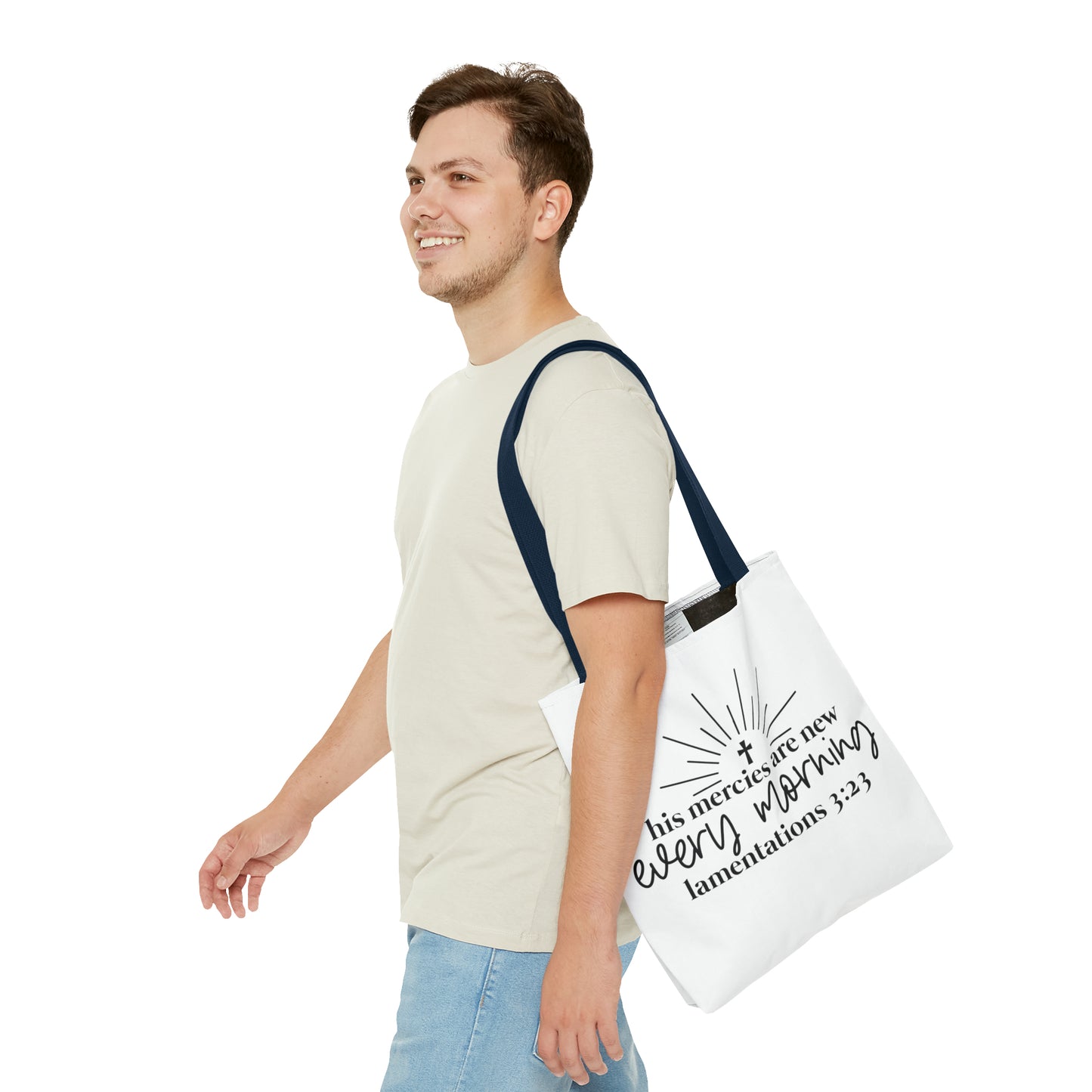 His Mercies Tote Bag (AOP)