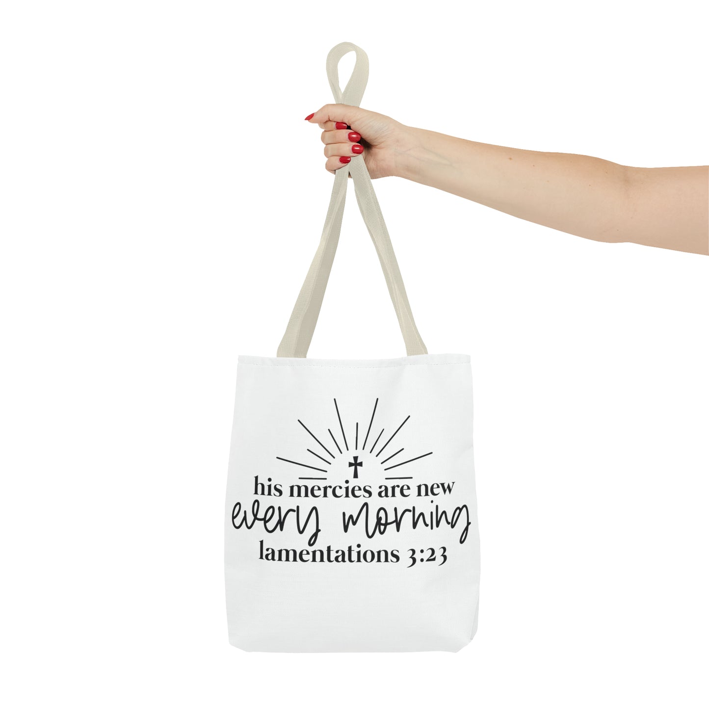 His Mercies Tote Bag (AOP)
