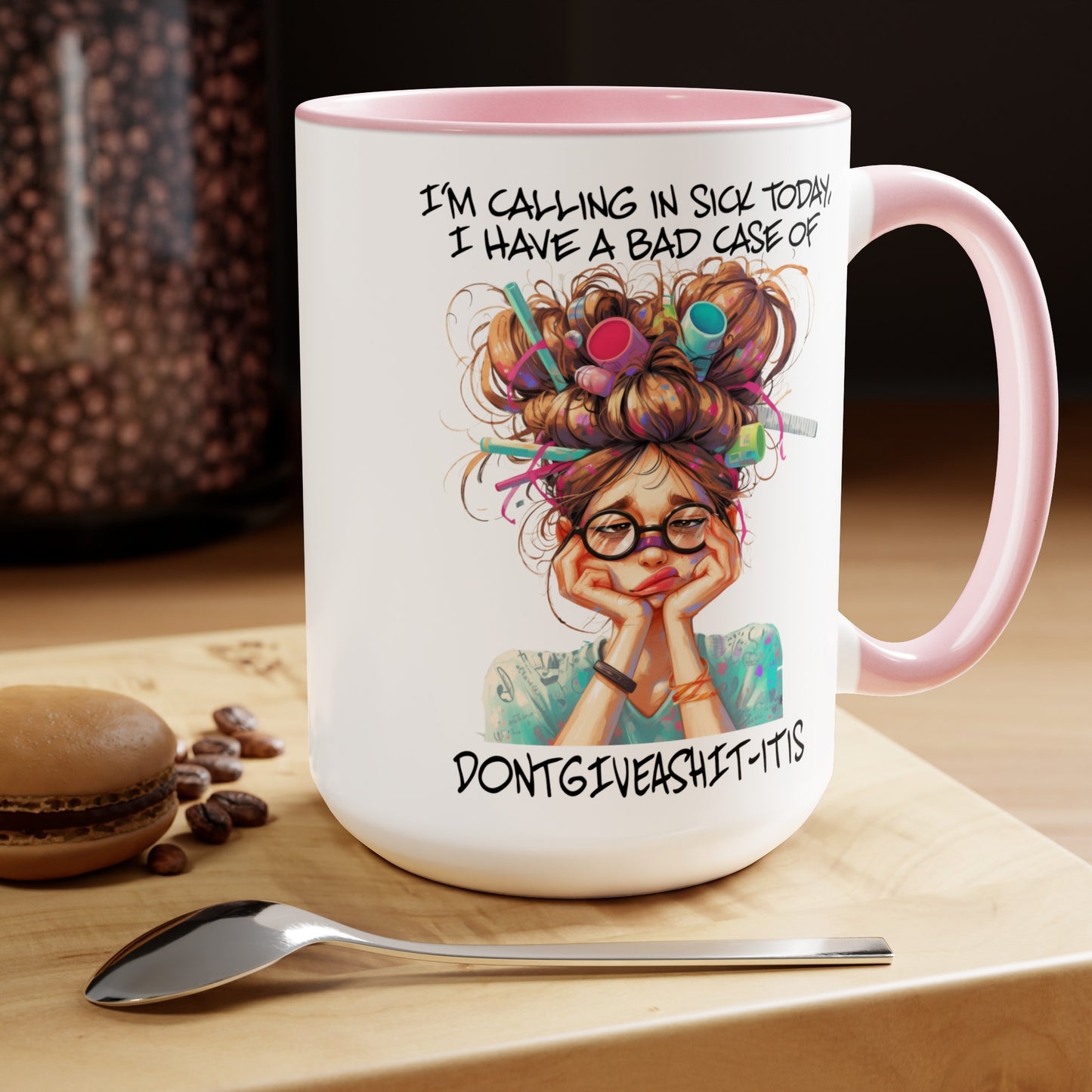 Calling In Sick Two-Tone Coffee Mugs, 15oz