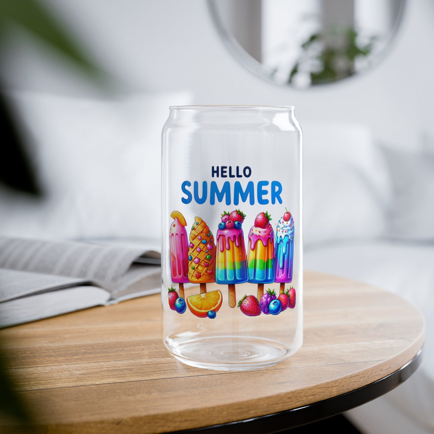 Hello Summer Sipper Glass, 16oz