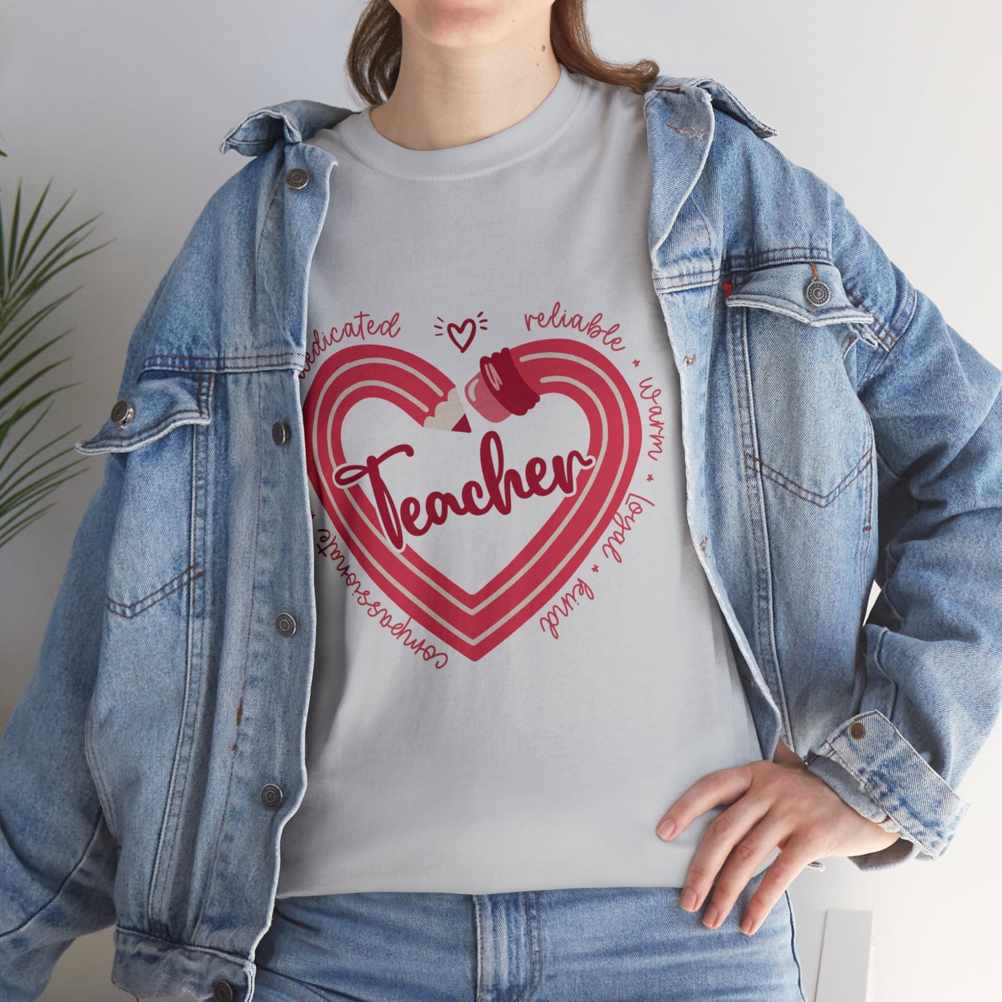 Teacher Heart Unisex Heavy Cotton Tee