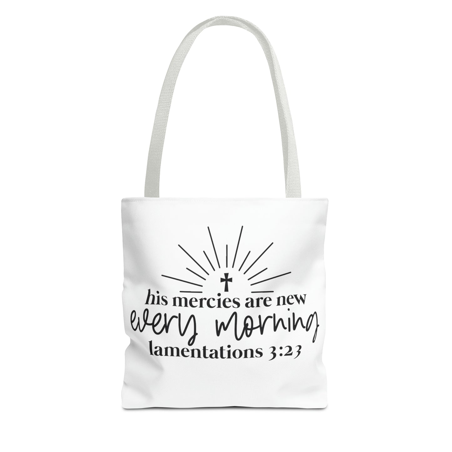 His Mercies Tote Bag (AOP)