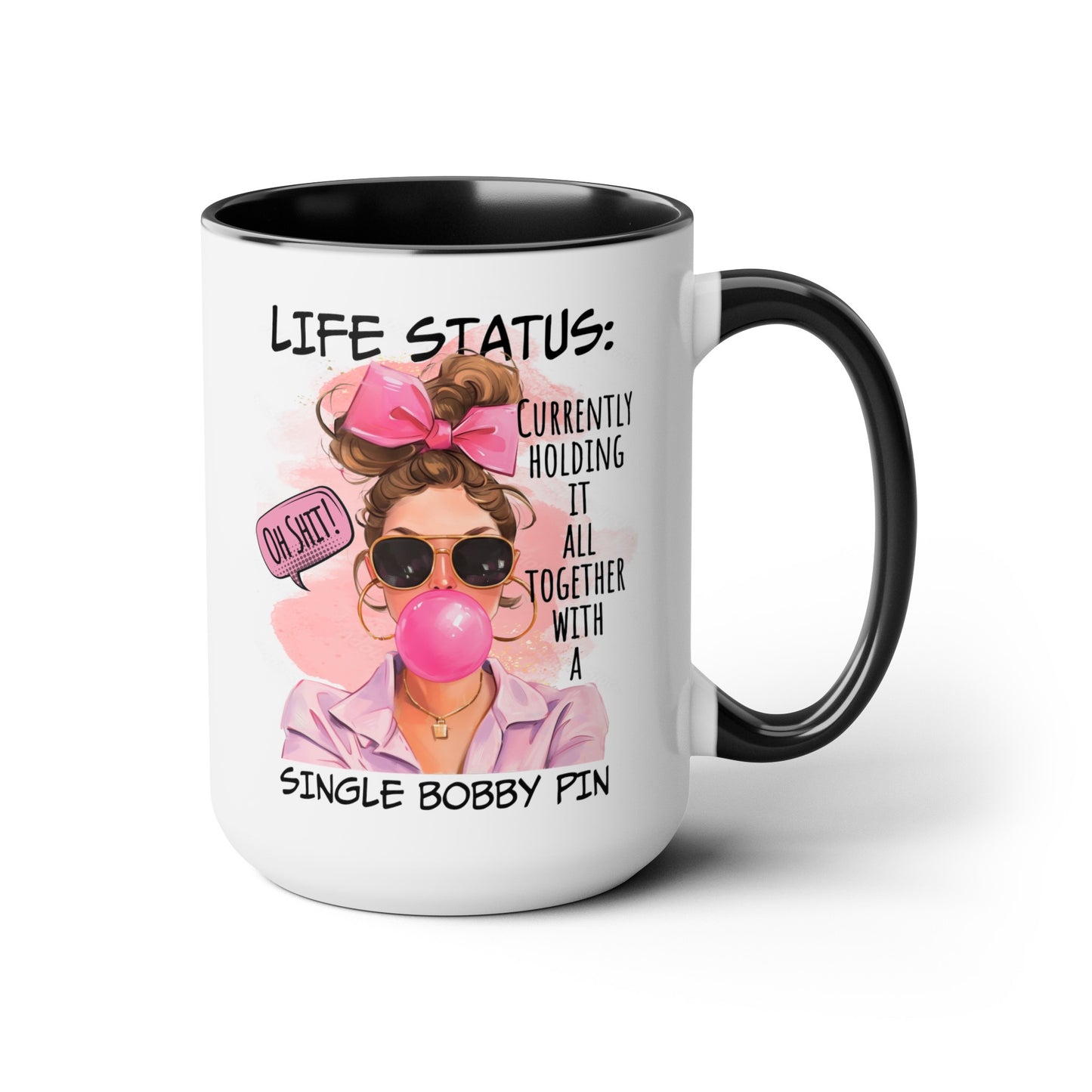 Life Status Two-Tone Coffee Mugs, 15oz