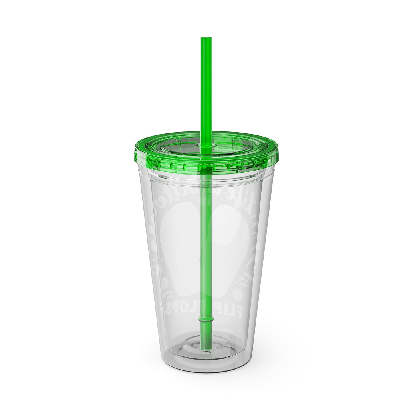 Life is Better in Flip Flops Sunsplash Tumbler with Straw, 16oz