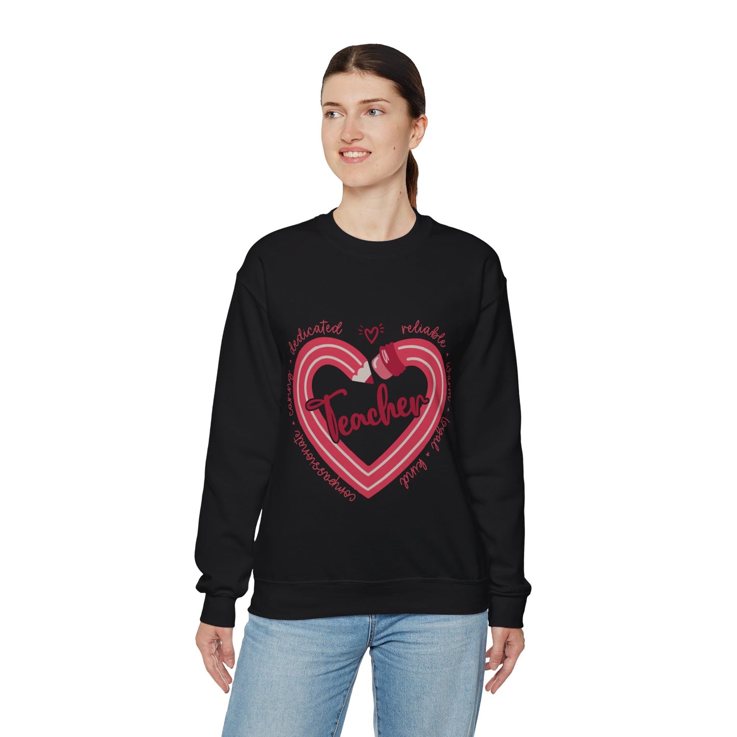 Teacher Heart Unisex Heavy Blend™ Crewneck Sweatshirt
