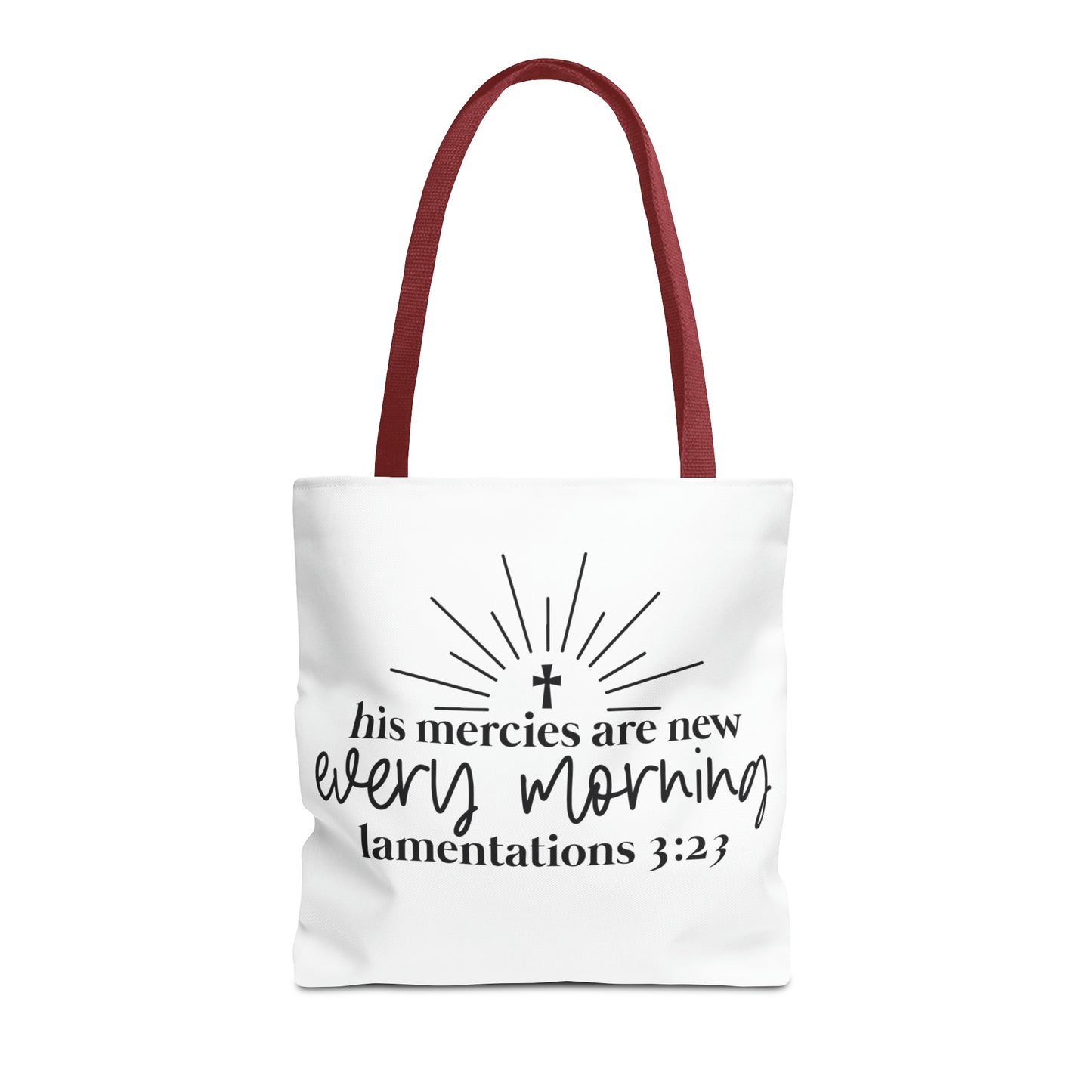 His Mercies Tote Bag (AOP)