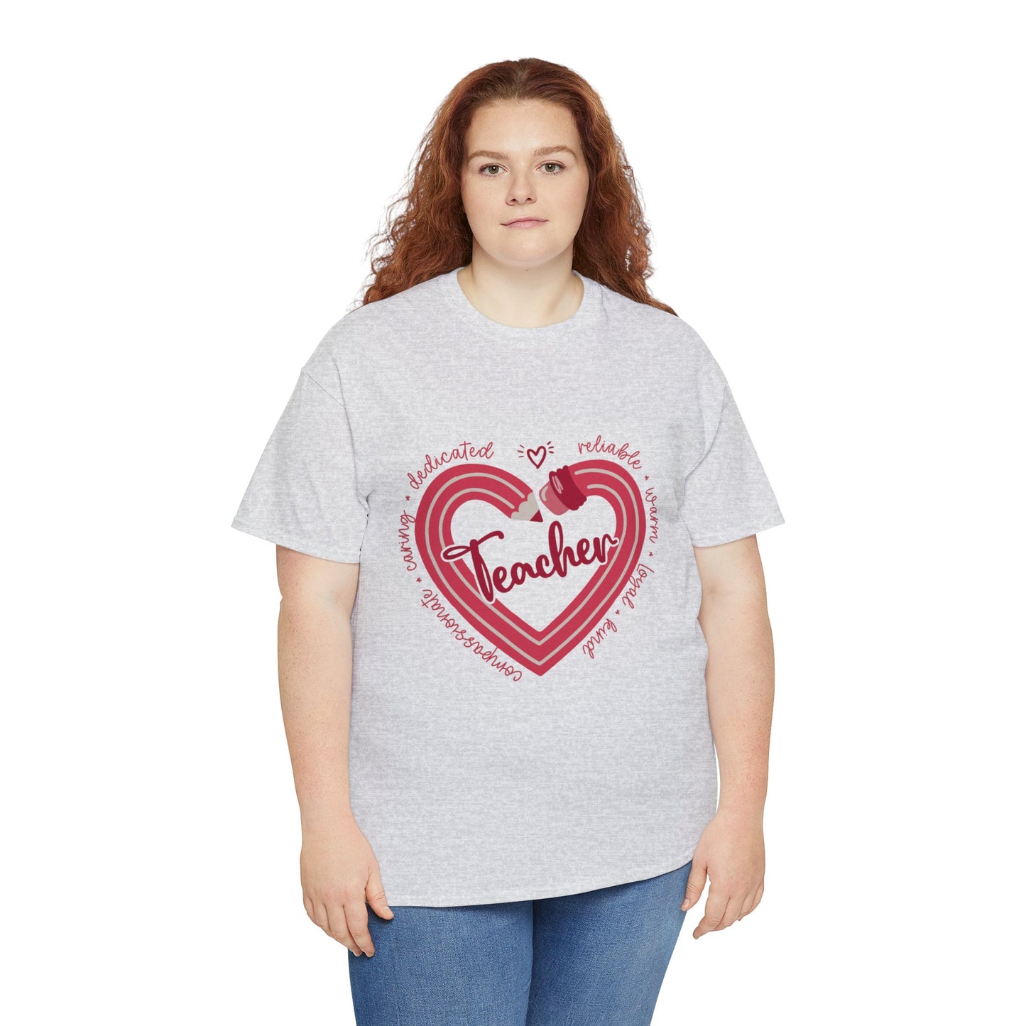 Teacher Heart Unisex Heavy Cotton Tee