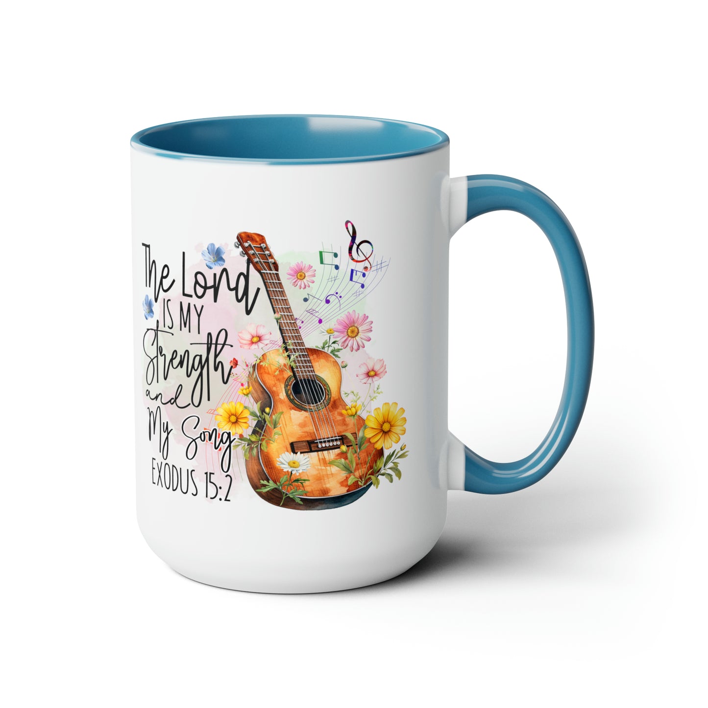 Exodus 15:2 Two-Tone Coffee Mugs, 15oz