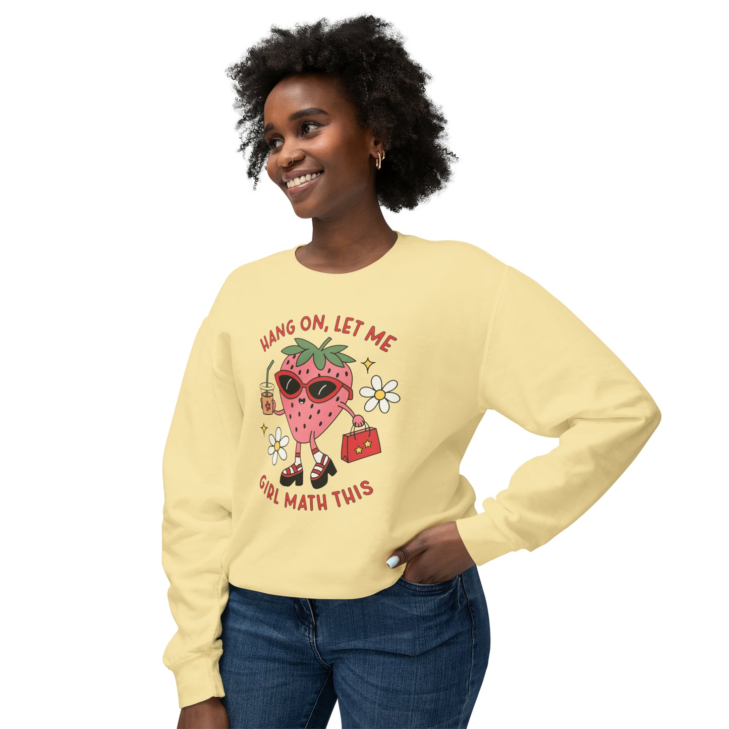 Girl Math Unisex Lightweight Crewneck Sweatshirt