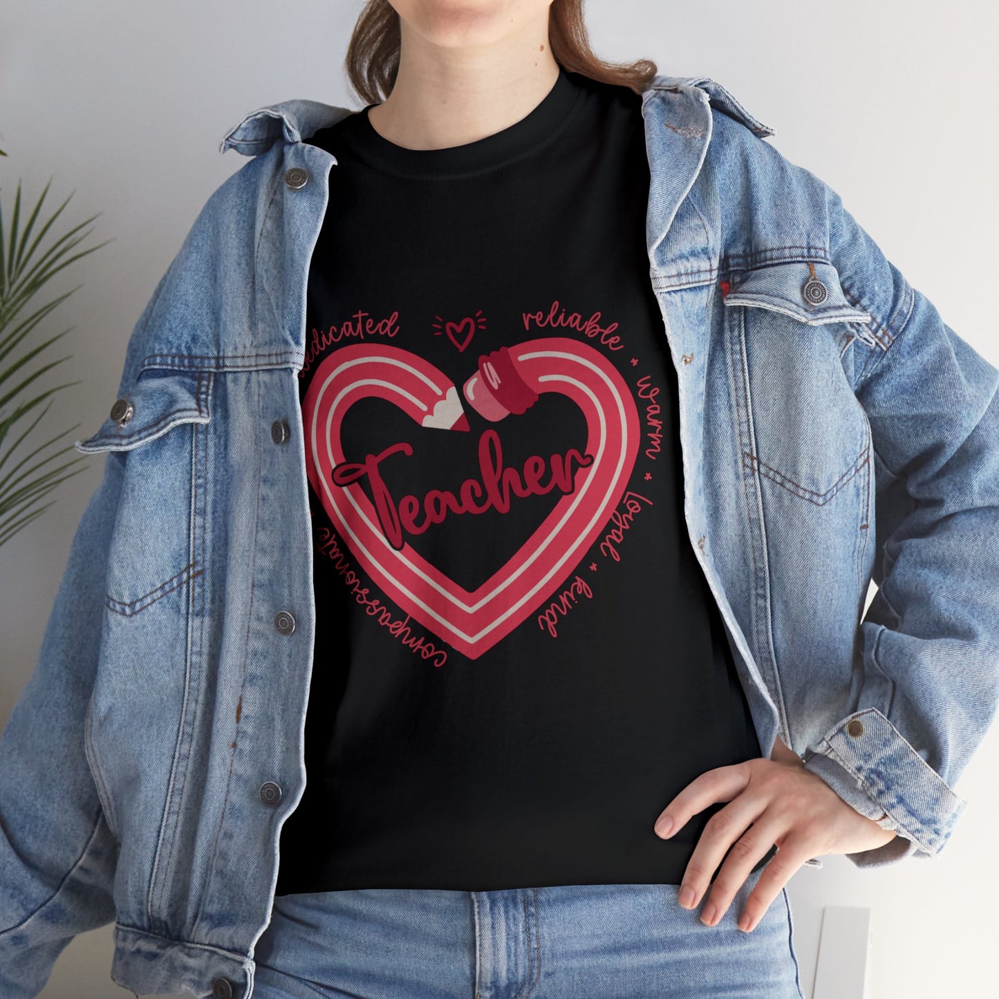 Teacher Heart Unisex Heavy Cotton Tee
