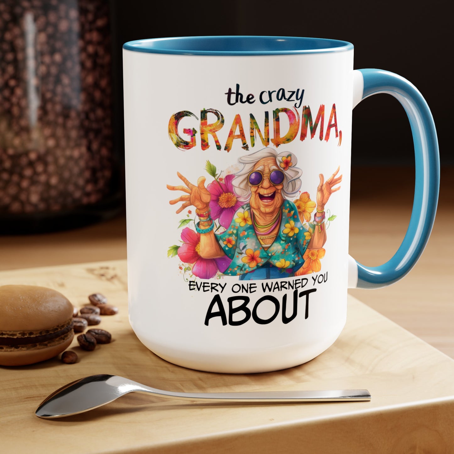 Crazy Grandma Two-Tone Coffee Mugs, 15oz
