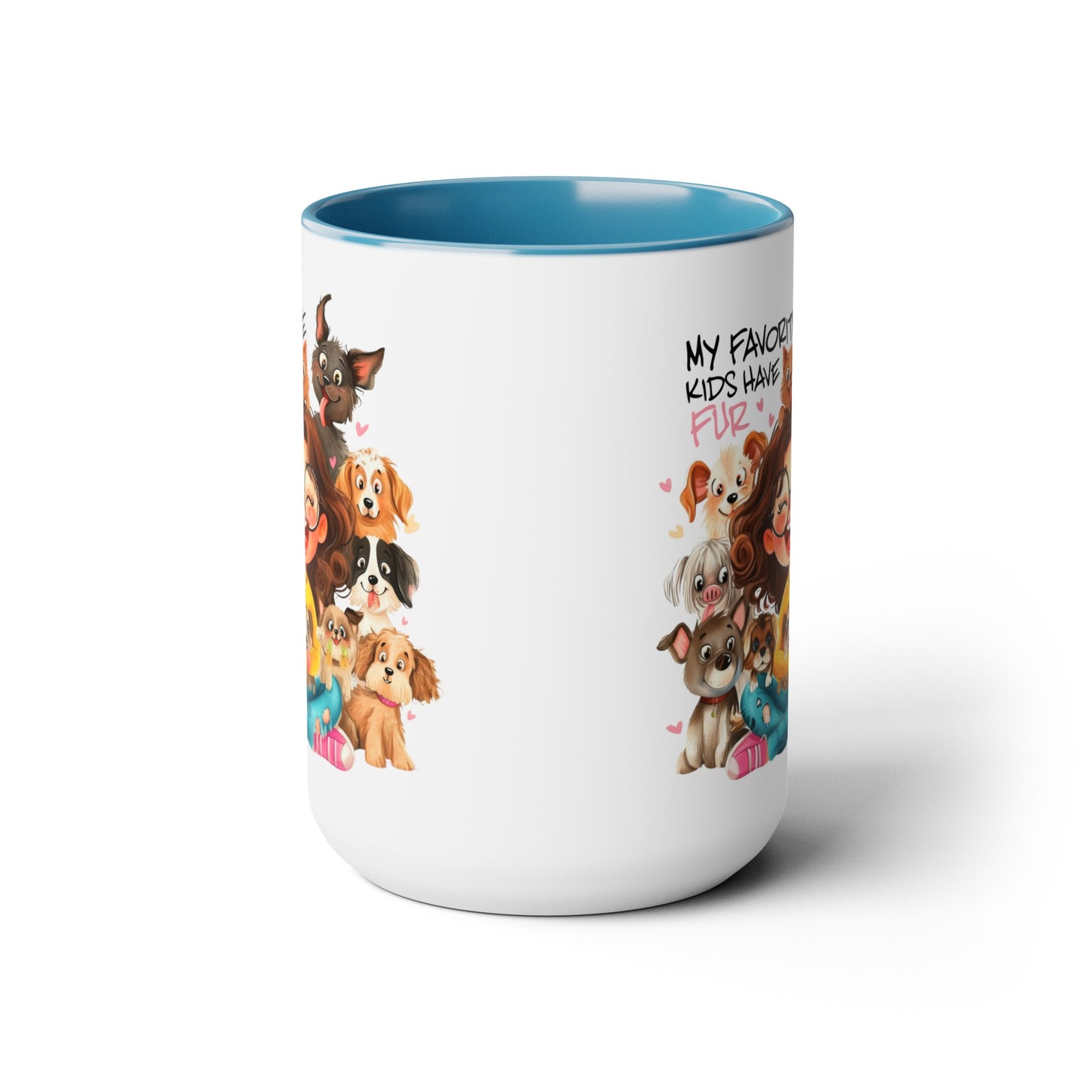 Favorite Kids Have Fur Two-Tone Coffee Mugs, 15oz