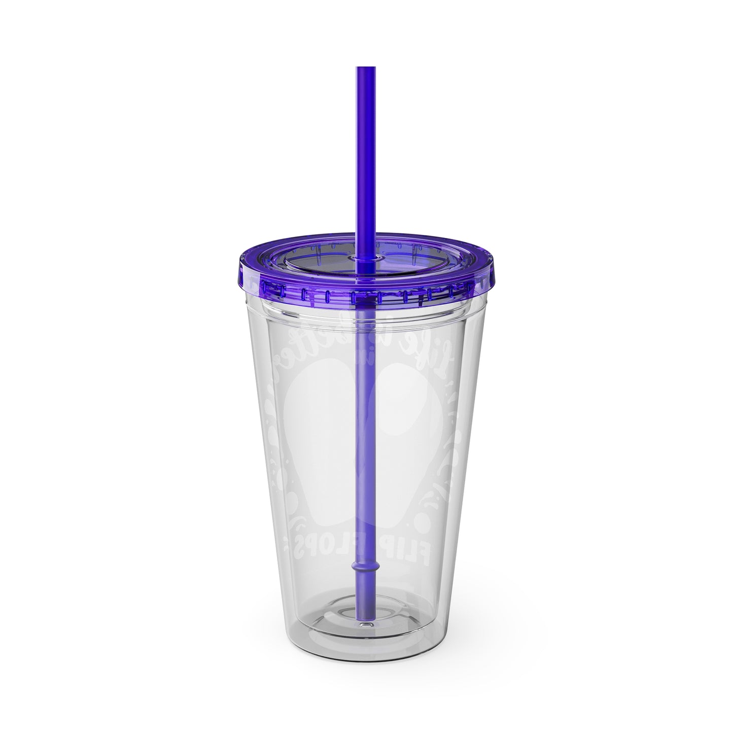 Life is Better in Flip Flops Sunsplash Tumbler with Straw, 16oz