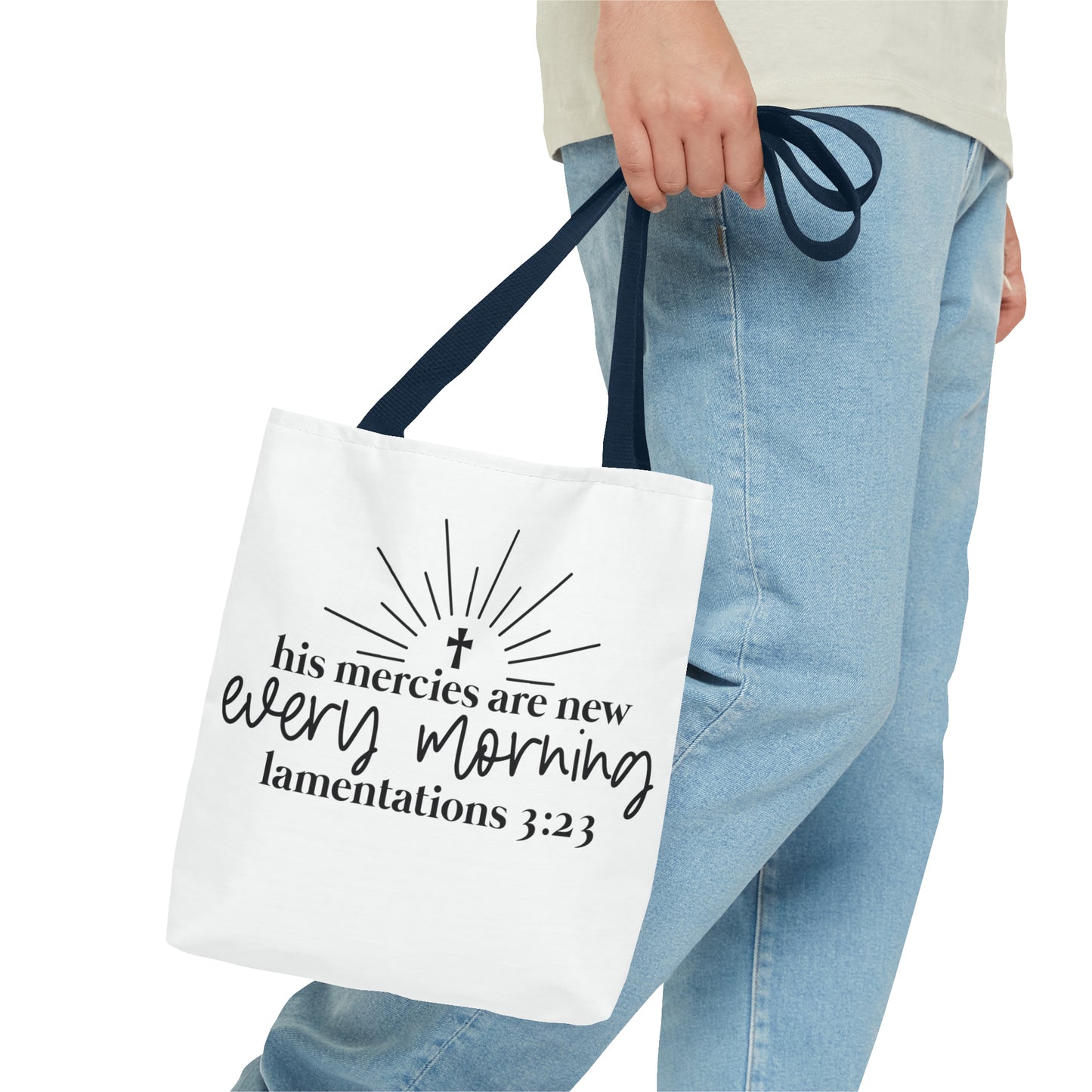 His Mercies Tote Bag (AOP)