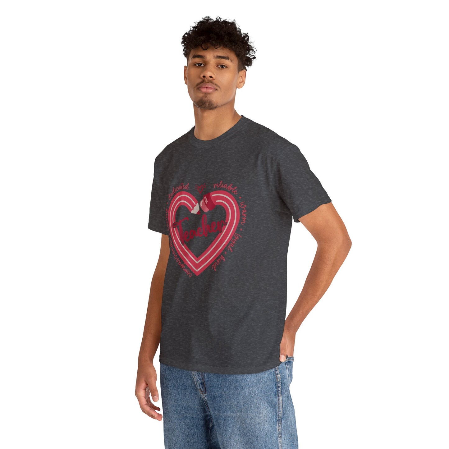 Teacher Heart Unisex Heavy Cotton Tee