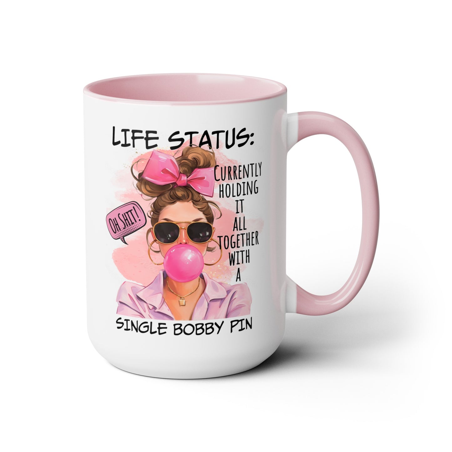 Life Status Two-Tone Coffee Mugs, 15oz