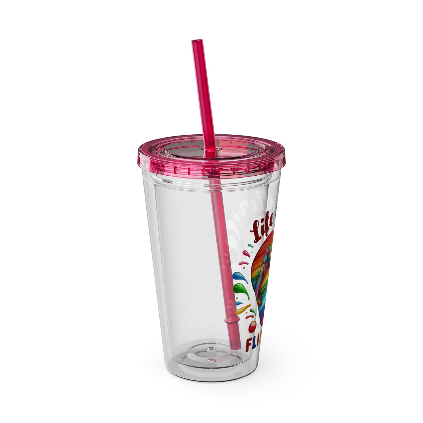 Life is Better in Flip Flops Sunsplash Tumbler with Straw, 16oz