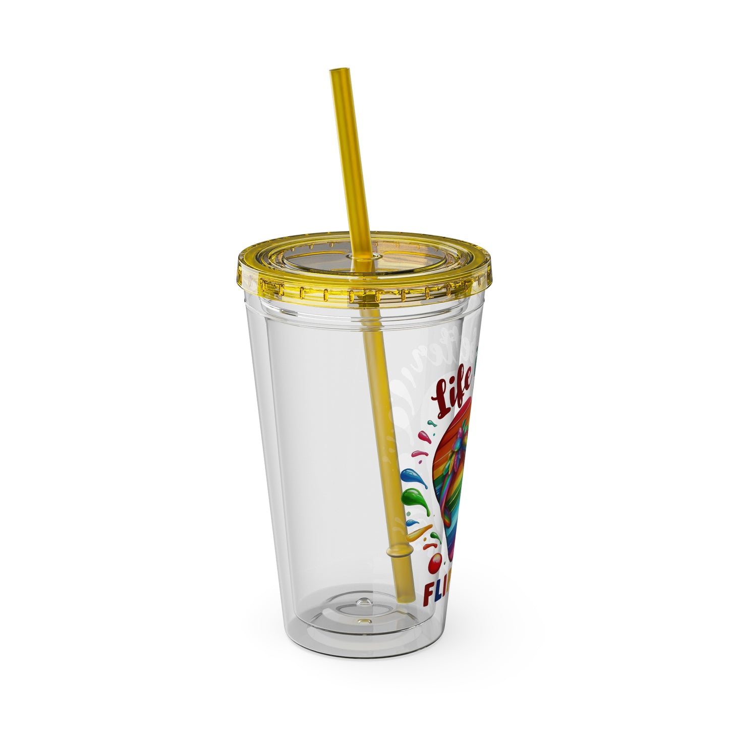 Life is Better in Flip Flops Sunsplash Tumbler with Straw, 16oz