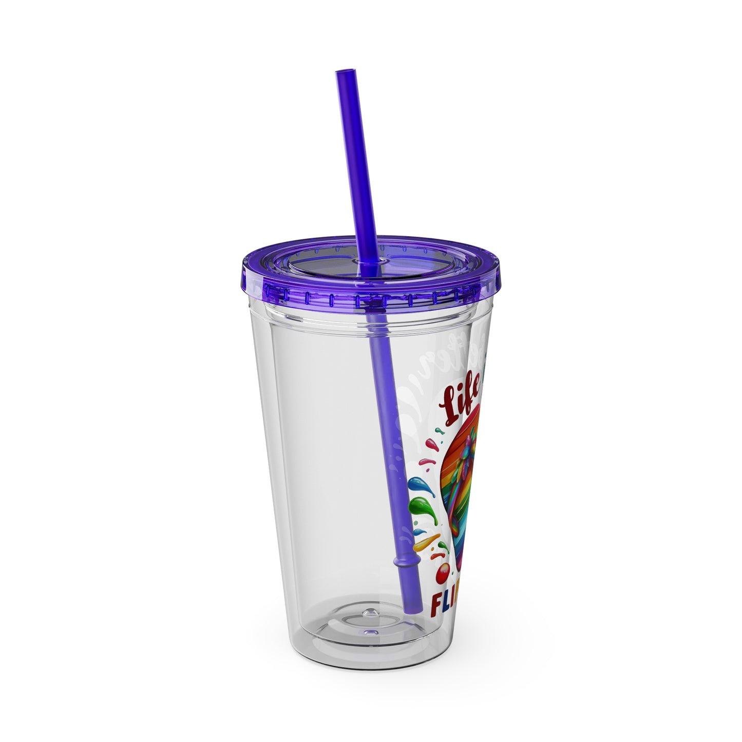 Life is Better in Flip Flops Sunsplash Tumbler with Straw, 16oz