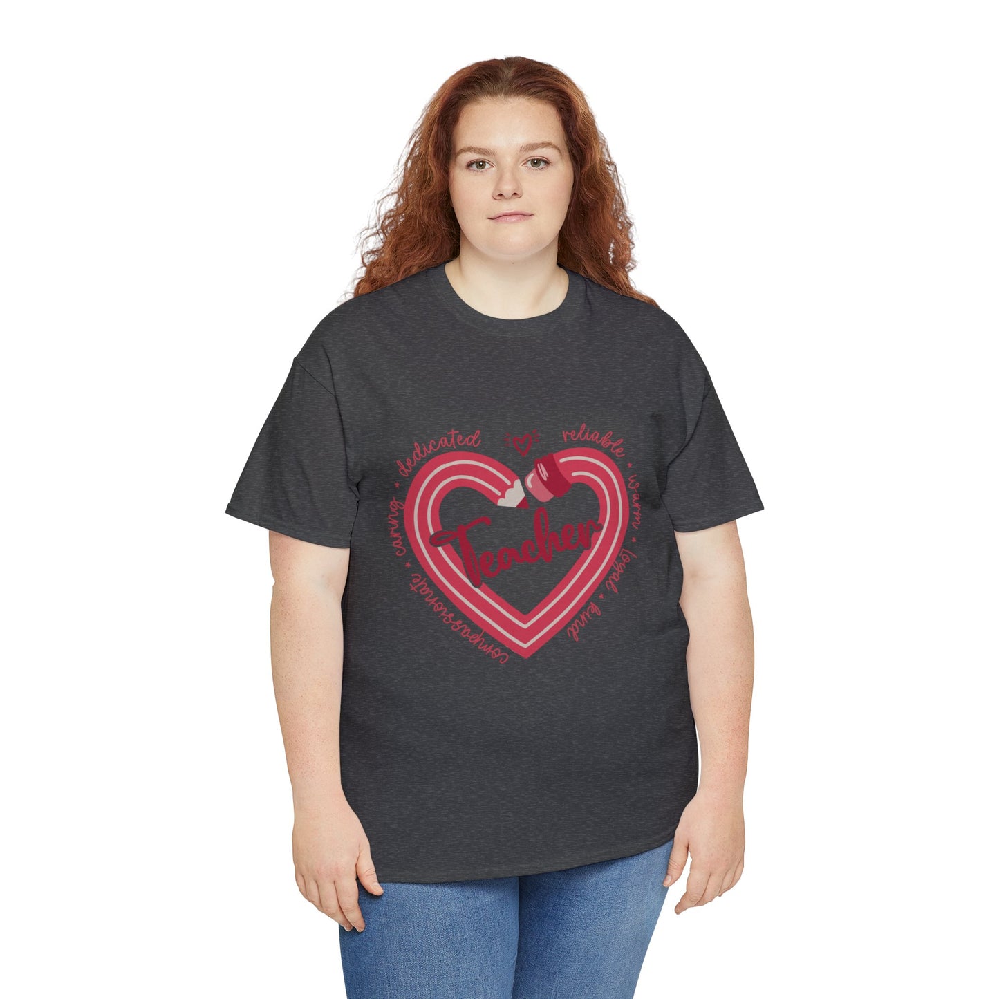 Teacher Heart Unisex Heavy Cotton Tee