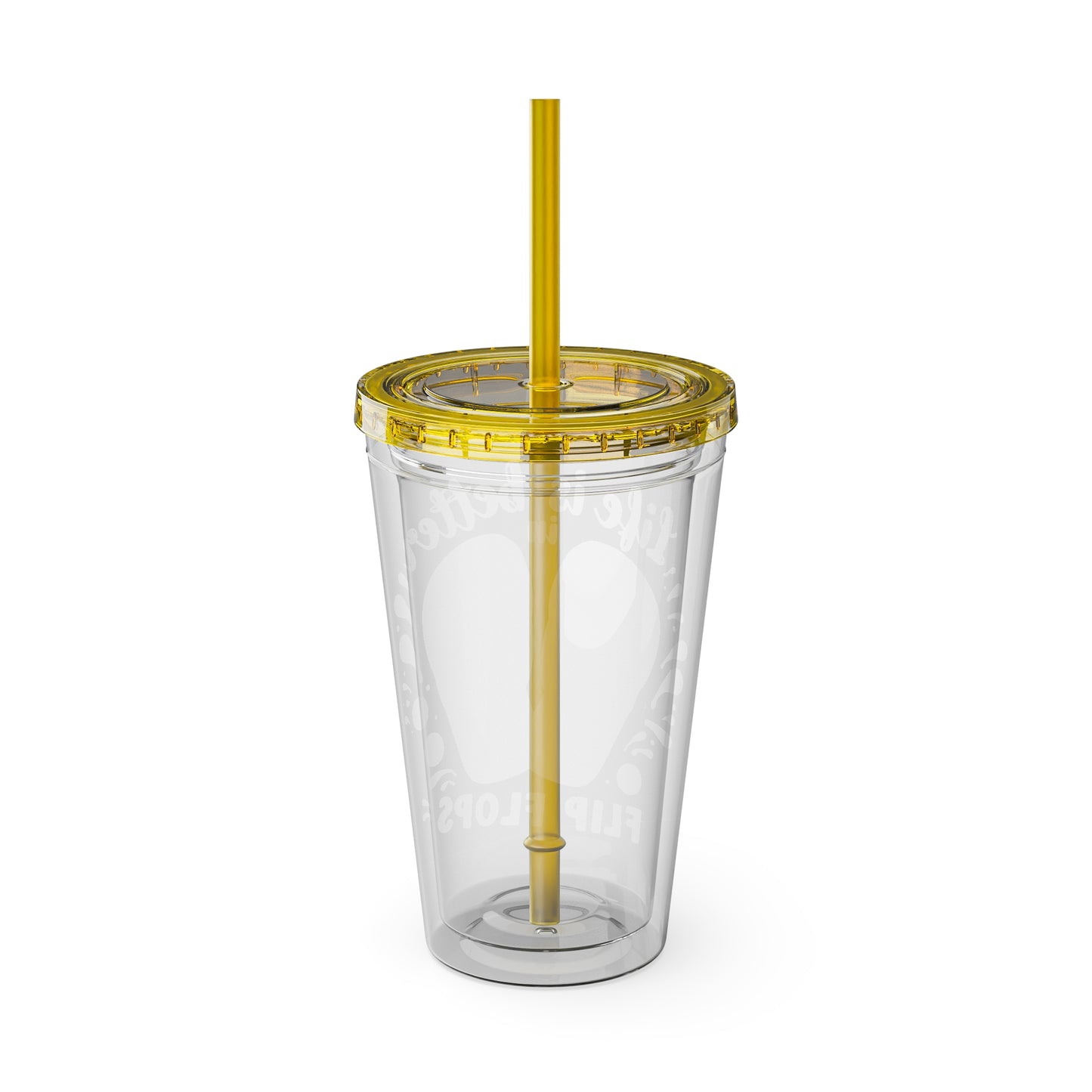 Life is Better in Flip Flops Sunsplash Tumbler with Straw, 16oz