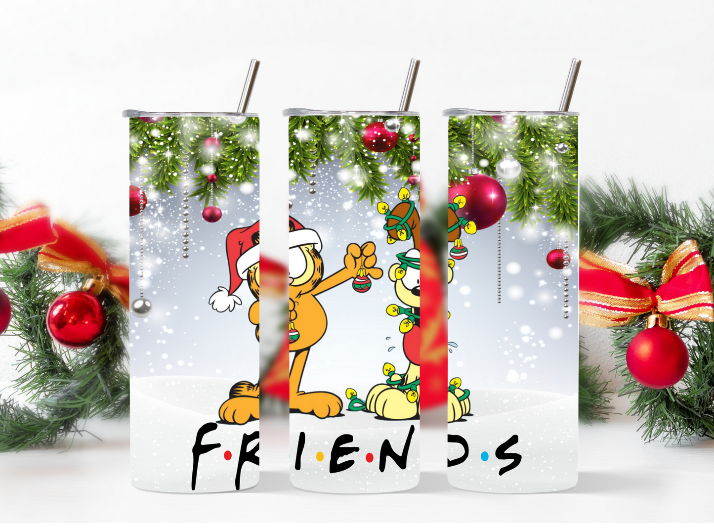 Garfield Friends Christmas Tumbler