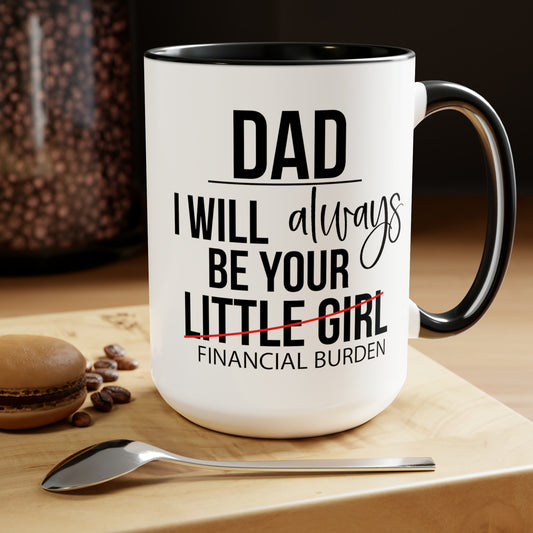Financial Burden Two-Tone Coffee Mugs, 15oz