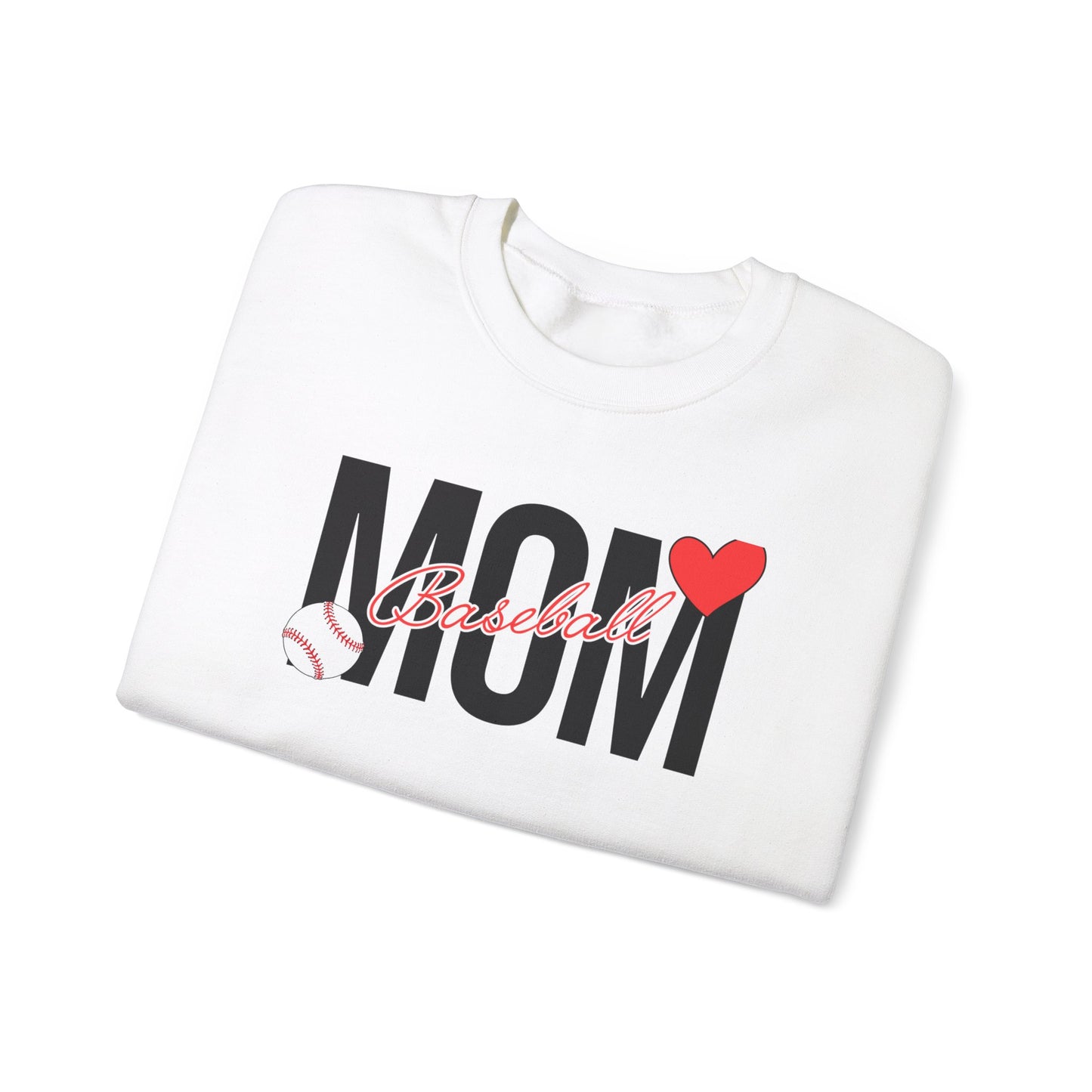 Baseball Mom Heart Unisex Heavy Blend™ Crewneck Sweatshirt