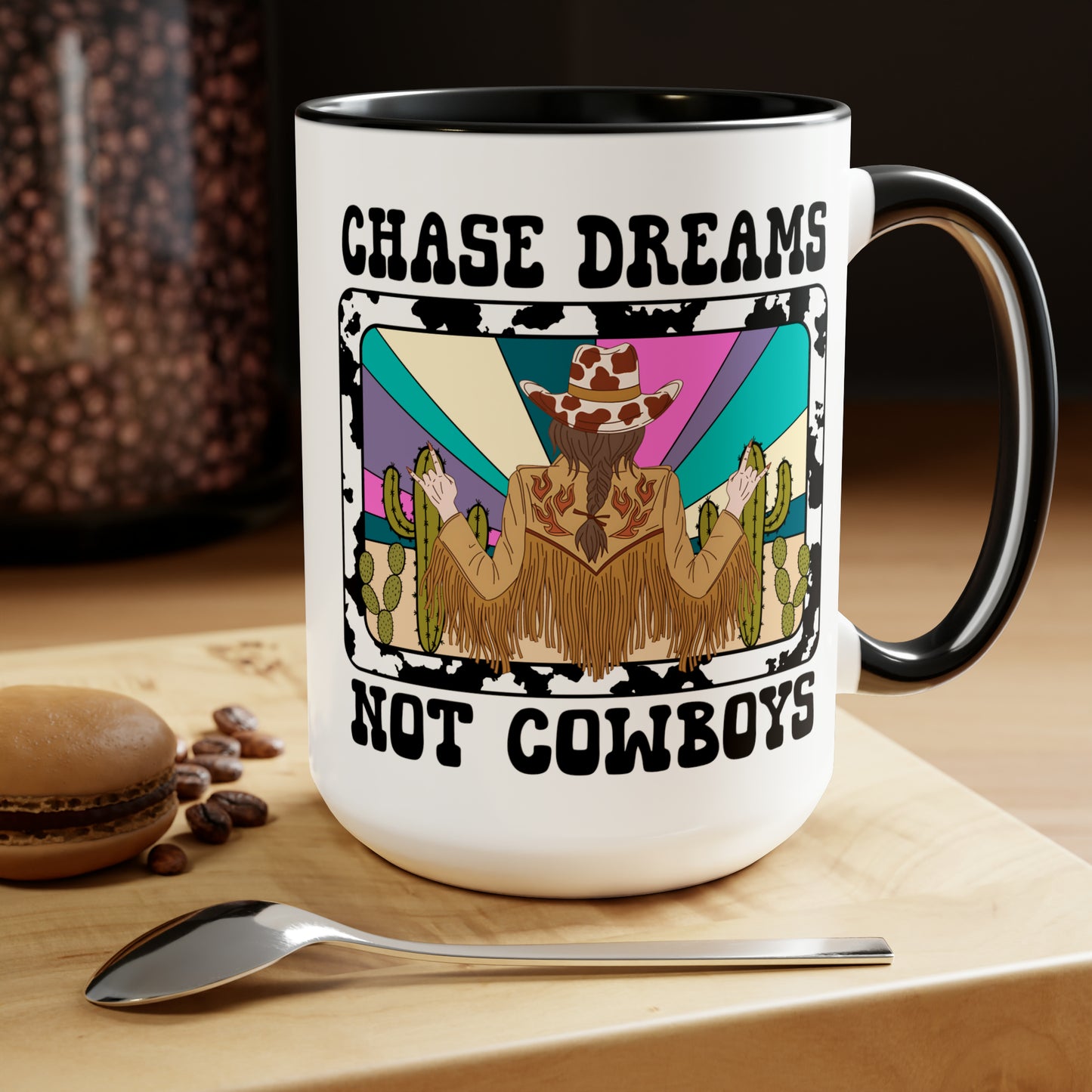 Chase Dreams Two-Tone Coffee Mugs, 15oz