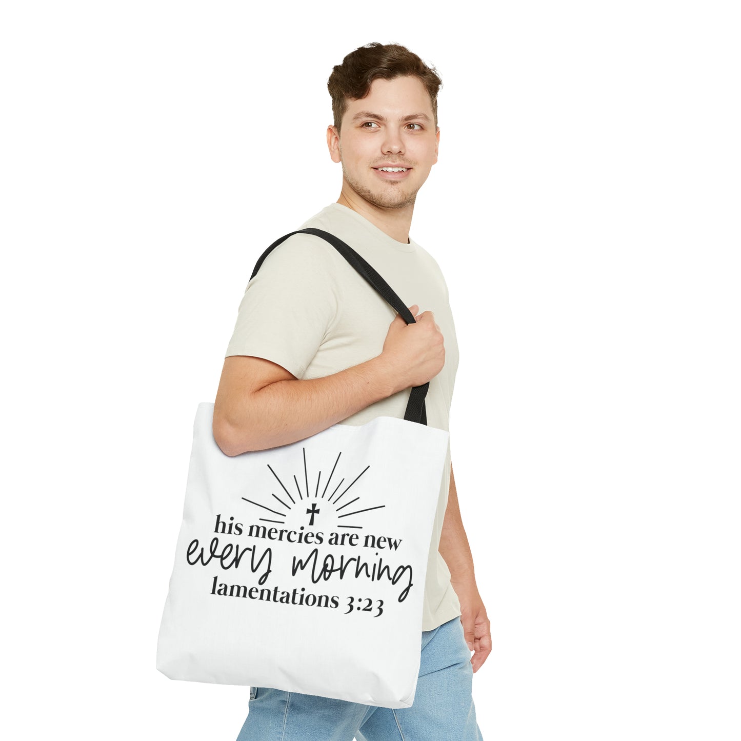 His Mercies Tote Bag (AOP)