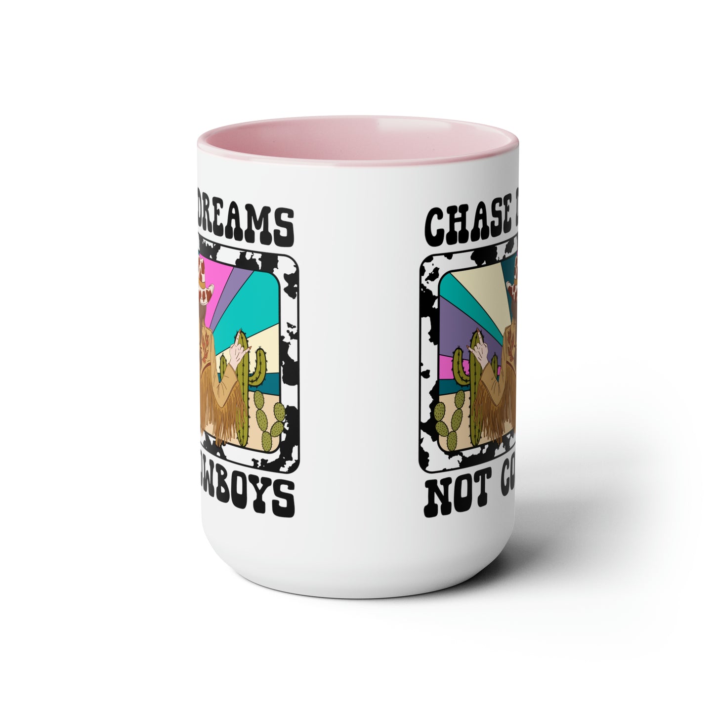 Chase Dreams Two-Tone Coffee Mugs, 15oz