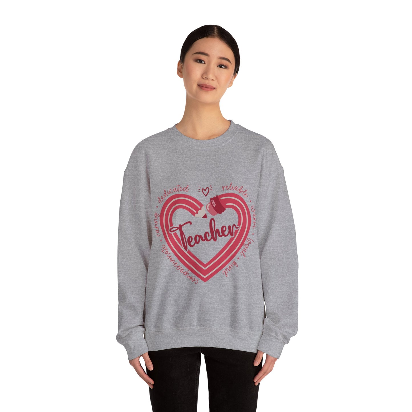 Teacher Heart Unisex Heavy Blend™ Crewneck Sweatshirt